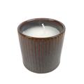 H&S - Candle In Glazed Stoneware Pot - 7x6cm - Brown
