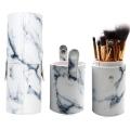 Glam Beauty - Make Up Kit With 10 Brushes In Cylinder Case - White Marble