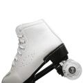 Retro - White Roller Skate Shoes  -  Clear Wheels - UK5