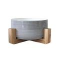 Small Ceramic Bowl with Wooden Stand - Grey Haze