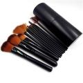 Glam Beauty - Make-up Brush Set Of 12 - Black Cylinder Case