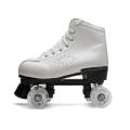 Retro - White Roller Skate Shoes  -  Clear Wheels - UK4