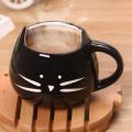 Ceramic Kitty Cat Mugs 450ml - BLACK