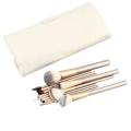 Glam Beauty - Make Up Bag With 12 Champagne Brushes With Cream Purse