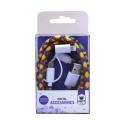 Larry's Digital Accessories - Woven 3 in 1 Cable - Yellow/Blue