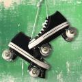 Larry' s - Converse-Style Roller Skating Shoes - Black (Clear PU Wheels) - 42 (UK 7)