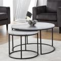 Trends - Two Metal Side Tables With Mdf Melamine Top - White