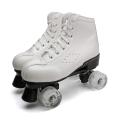 Retro - White Roller Skate Shoes  -  Clear Wheels - UK4
