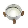 Medium Ceramic Bowl with Wooden Stand - Marble White