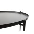 Trends - Black Round Tray Top Side Table With Tube Legs - 35x47cm