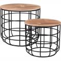 H&S - Set Of 2 Loft Style Round Side Table