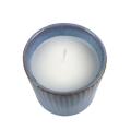 H&S - Candle In Glazed Stoneware Pot - 7x6cm - Sky Blue