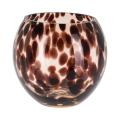 Tortoise Shell Glass Candle Holder 15x13cm
