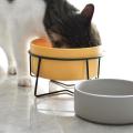 Good Boys - Medium Ceramic Pet Bowl With Wire Stand - 15.5cm/850ml - Mustard