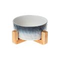 Ceramic Blue Gradient Bowls - Single Bowl with Stand