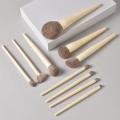 Glam Beauty - 10 Ivory Aluminium Makeup Brush Set With Bag