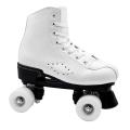Retro - White Roller Skate Shoes  -  Clear Wheels - UK7