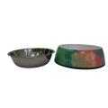 Abs Dog Bowl With Stainless Steel Base And Non-slip Feet Dia Top 140mm - Good Vibes