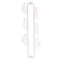Cactus Shape Metal Coat Rack Powder Coated 540x185x75mm - Light Pink