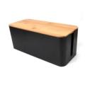 Haus Republik - Cable Cord Concealing Box with Bamboo Lid - Small - Black