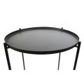 Trends - Black Round Tray Top Side Table With Tube Legs - 35x47cm