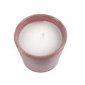 H&S - Candle In Glazed Stoneware Pot - 10x10cm - Rose
