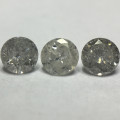 0.23 Ct 3 x Salt and Pepper Grey I3 - Pique Round Brilliant Melee Diamonds