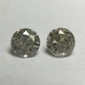0.14 Ct 2 x Salt and Pepper Grey I3 - Pique Round Brilliant Melee Diamonds