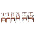 Set of Six Edwardian Inlaid Mahogany Dining Chairs