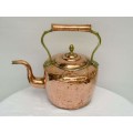 Large Antique Brass and Copper Kettle