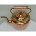 Large Antique Brass and Copper Kettle