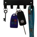 Horse Key Rack & Leash Hanger - 5 Hooks - Black