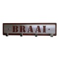 Braai Utensils Holder - 4 Hooks - Stainless Steel