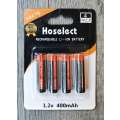 Hoselect AAA 1.2v 400mah Lithium-Ion Rechargeable Battery 4Pack