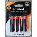 Hoselect AA 1.2v 900mah Lithium-Ion Rechargeable Battery 4Pack