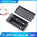 High quality 18650 2 Slot Lithium Battery Holder with Switch & Cover