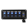Buy the 6Gang Green Rocker Switch Panel - Control Multiple Devices with Ease