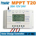 PowMr 20A MPPT Solar Panel Battery Regulator Charge Controller - Efficient Charging & Maximum Con...