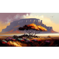 Canvas Wall Art - Table Mountain Colourful - B1025