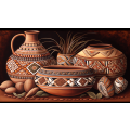 Canvas Wall Art - African Pottery - B1019