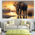 Canvas Wall Art - Majestic Elephant With Sunset - B1018