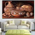 Canvas Wall Art - African Pottery - B1019
