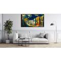Canvas Wall Art - Capetown Street and mountain - B1046