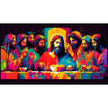 Canvas Wall Art - The Last Supper Jesus and Disciples - B1004