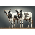 Canvas Wall Art - Two Nguni Bulls With Spots - B1420