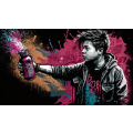 Canvas Wall Art - Canvas Wall Art  Young Man Holding a Spray  - B1143