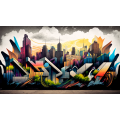 Canvas Wall Art - Canvas Wall Art  City Skyline Graffiti - B1139