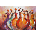 Canvas Wall Art - Abstract Figures Dance Across Canvas  - A1419