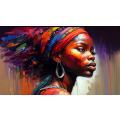 Canvas Wall Art - Canvas Wall Art - African Woman Painting by Nelson Makamo - B1051