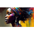 Canvas Wall Art - Canvas Wall Art Beautiful Dark African Woman - B1052